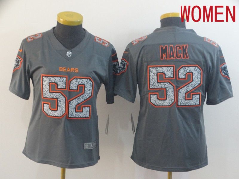 Women Chicago Bears #52 Mack Nike Teams Gray Fashion Static  Limited NFL Jerseys->chicago bears->NFL Jersey